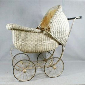 Vintage Wicker Baby Carriage Prop Rental